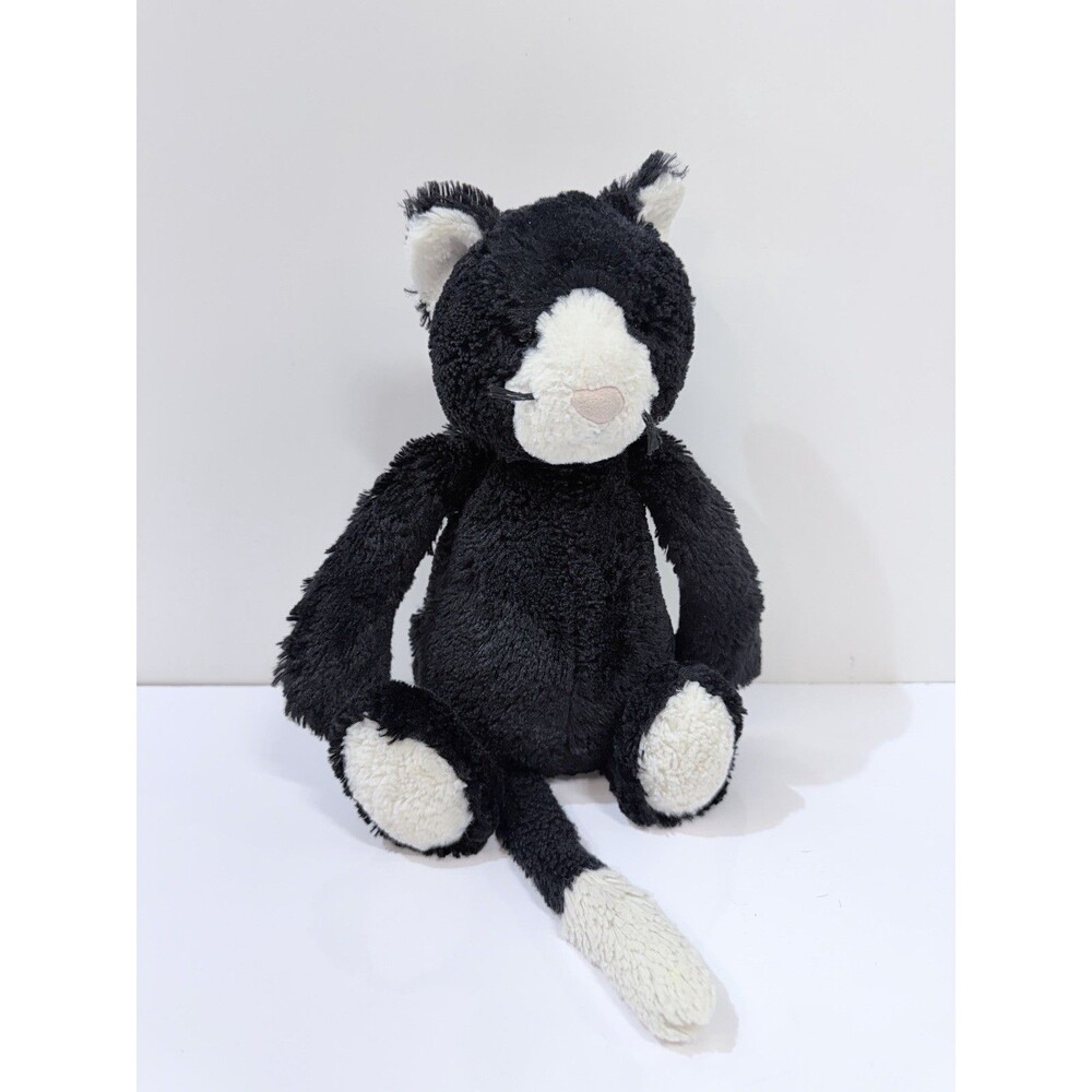 Jellycat London Bashful Black & White Tuxedo Cat Kitten 12 in Plush Toy